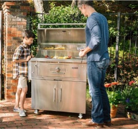 A large grill with underside storage perfect for your outdoor entertainment area. Get more backyard makeover ideas at a Coburn's Showroom near you.