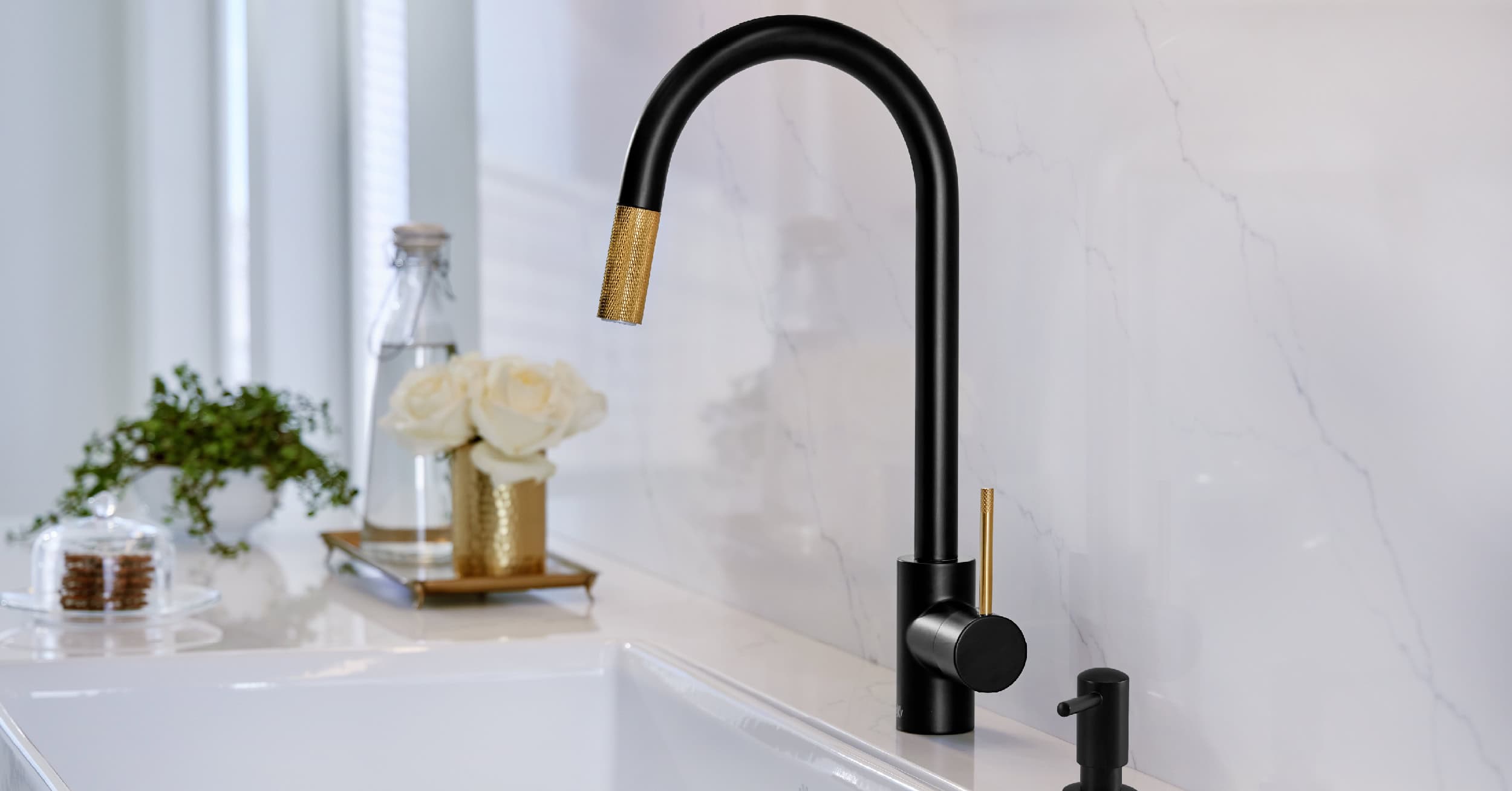 DXV Etre Pull-Down Kitchen Faucet with knurled texture detail